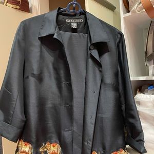 100% silk pants suit